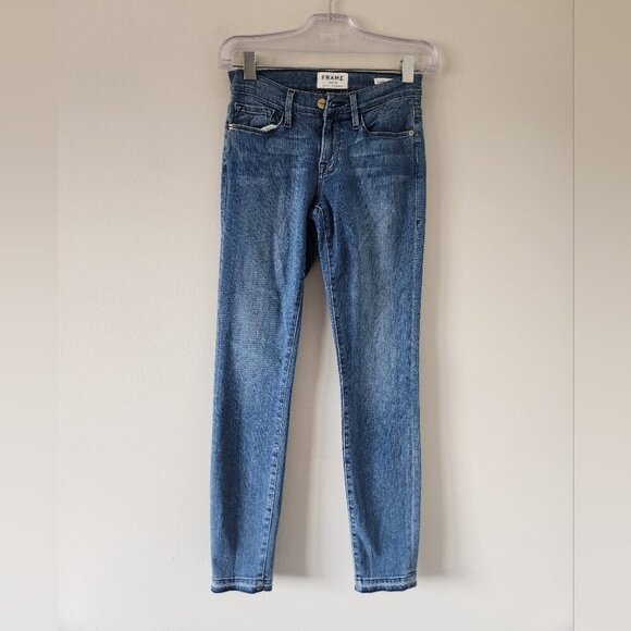 FRAME | Denim Le Skinny de Jeanne Crop Jeans blue sz 25 - Picture 2 of 4